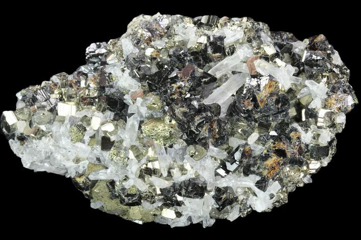 Chalcopyrite, Pyrite, Sphalerite and Quartz Association - Peru #126549